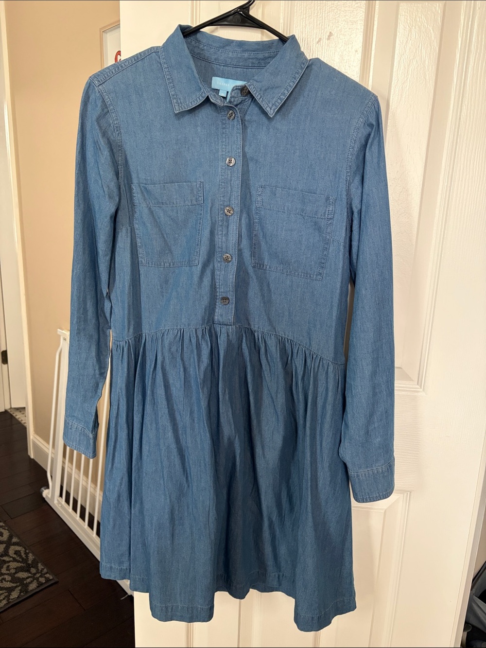 Draper James Light Blue Denim/Chambray Shirt Dress S